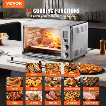 VEVOR 13-IN-1 Air Fryer Toaster Oven 29.6Qt Convection Oven 1800W 2-Tier Toaster Ovens Countertop Combo Home and Commercial Use 2