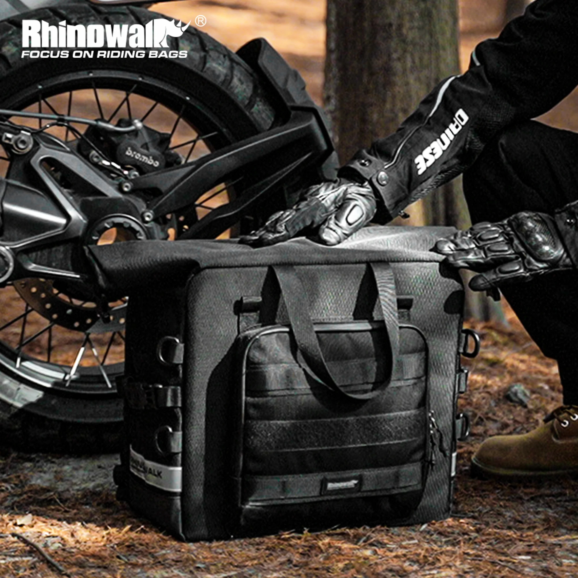 

Rhinowalk Motorcycle Side Bag With Support Board 1Pc Expandable Motor Saddle Bag 25L-32L Quick Release Motorbike Rack Pannier