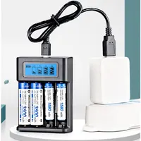 LCD Display AA  / AAA Battery USB Charger 4 Slots For NI-MH /NI-CD AA  AAA 1.2V Rechargeable Battery Indicator Battery Charger 4