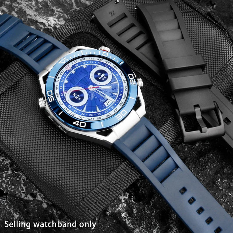 

20mm 22mm Fluorine Rubber Strap for Huawei Watch 3/4Pro Ultimate Quick Release Strap GT2/GT3 For Each Brand Diving Watches Band