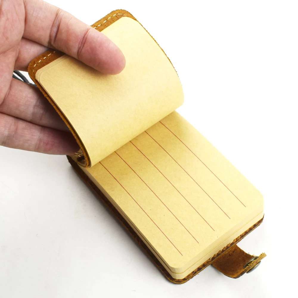 Durable Pocket sized Notepad Organizer Journal Vintage Engraved Leather Cover Kraft Paper Lined Pages Travel Friendly Notebook schedule notebook notebook diary journal notebook diary