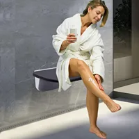 90° Foldable Wall-Mounted Seat,Shower Seat Bathroom Shower Stool for Shower Room,Corridors,Delivery Rooms, Max Load 440lb, Black 2