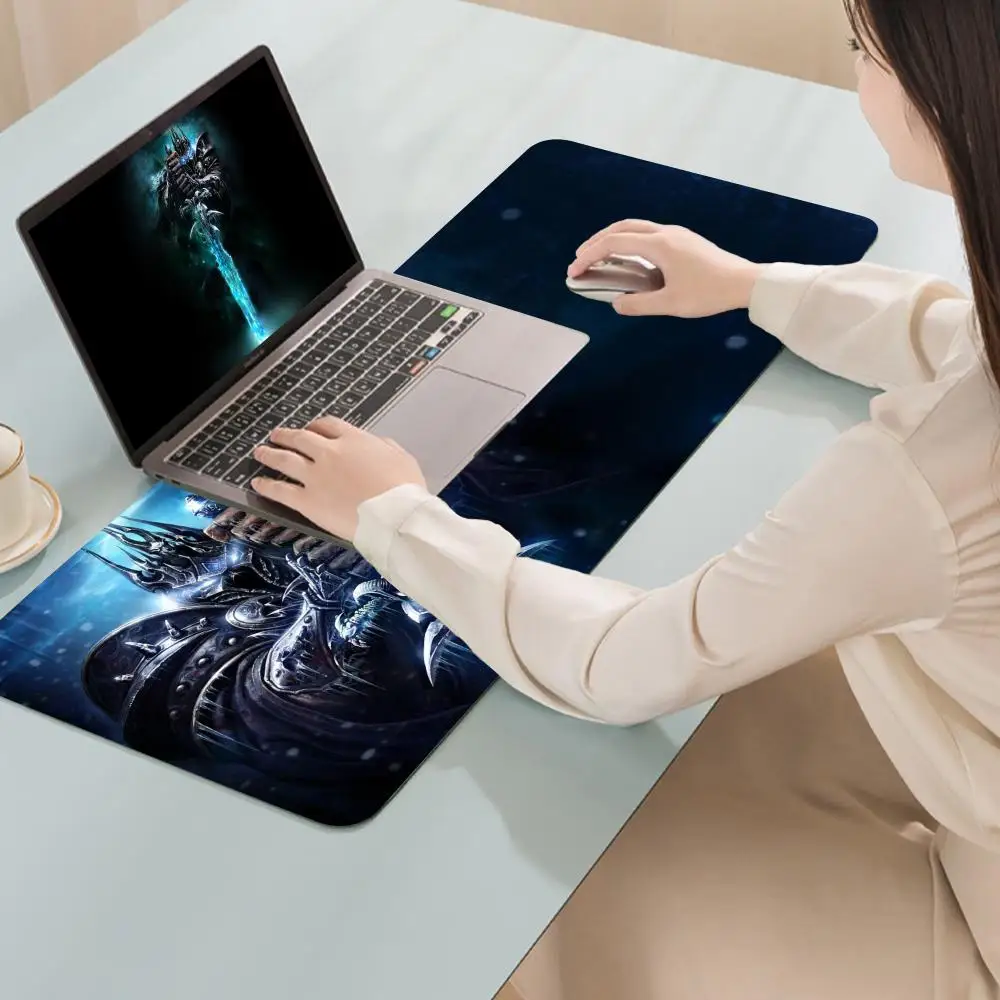 Wow Lich King Arthas Mouse Pad Large Anime Desk Mat Luxury Desktop Cartoon Gaming Gamer Keyboard Office Computer Soft Cushion