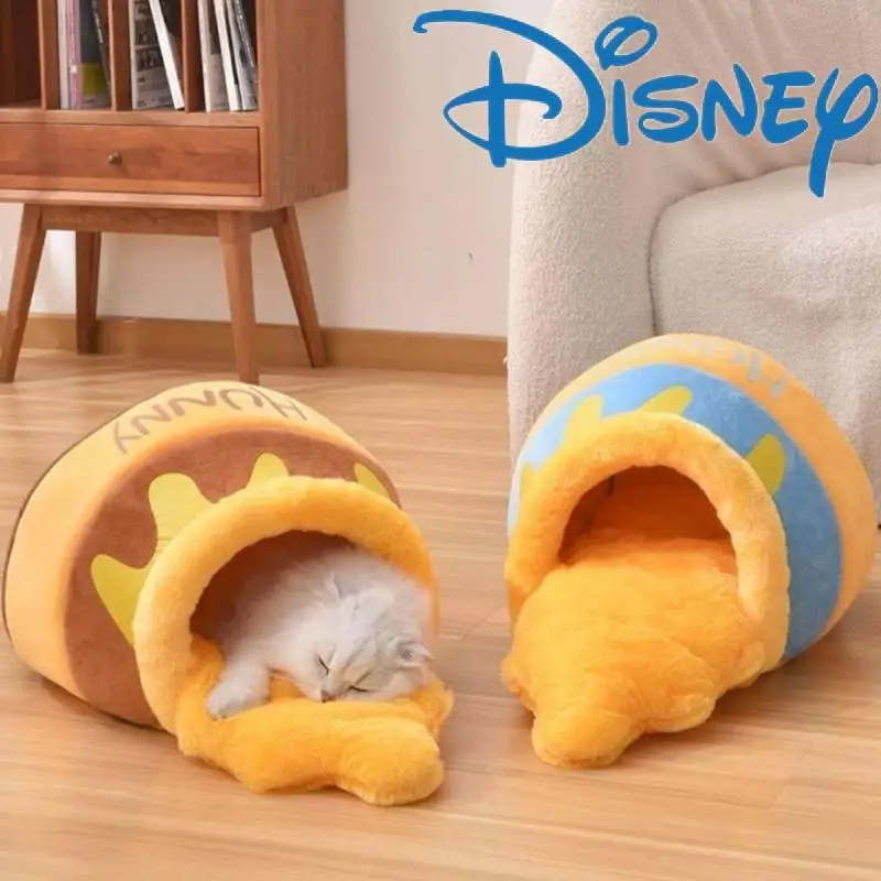2023 Winnie The Pooh Peluche Honey Pot Pet Nest Thermal Cats And Dogs Deep Sleep Plushie Doll Bed Cute Pet Nest Birthday Toys