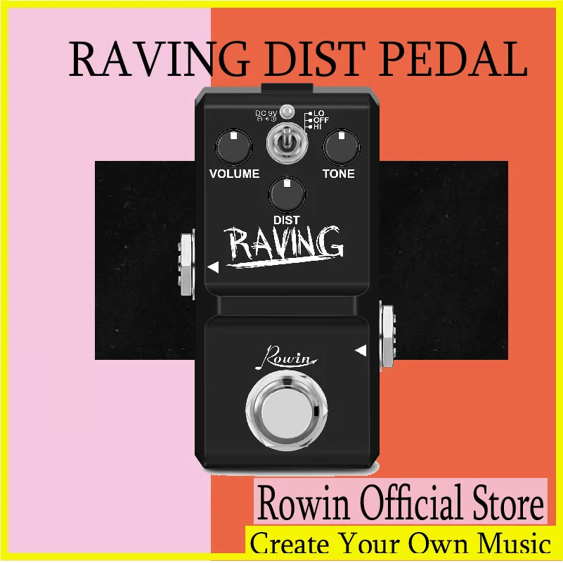 Guitar Pedal RAVING Mini Guitar Heavy Metal Effect Pedal Ture Bypass Full Metal Case