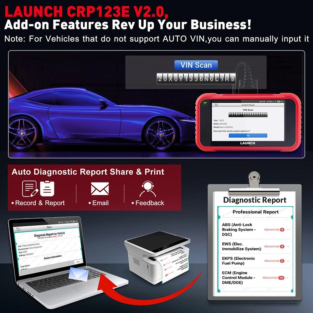 Diagnostics Code Reader, Launch Obd2 Scanner, Vehicle Diagnostics