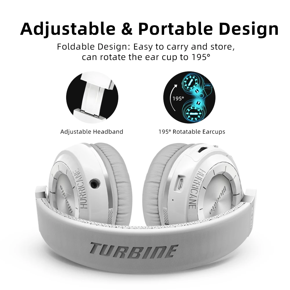 Bluedio T2 Plus Wireless & Wired Headphones – Foldable Bluetooth Headset with FM Radio, 32GB TF Card Support & 3.5mm Audio Jack for Travel, Work & Music 4
