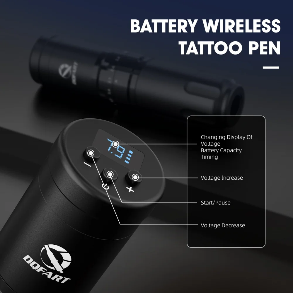 Set DQFART T1Pro per Tatuaggi, Macchina Elettrica Wireless di Alta Qualità per Artisti Professionisti, Aghi per Tatuaggi, Inchiostro per Tatuaggi - immagine 5