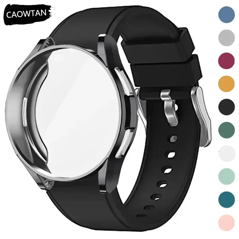 

Силиконовый ремешок и чехол для Samsung Galaxy Watch 6 Classic, 43 мм, 47 мм