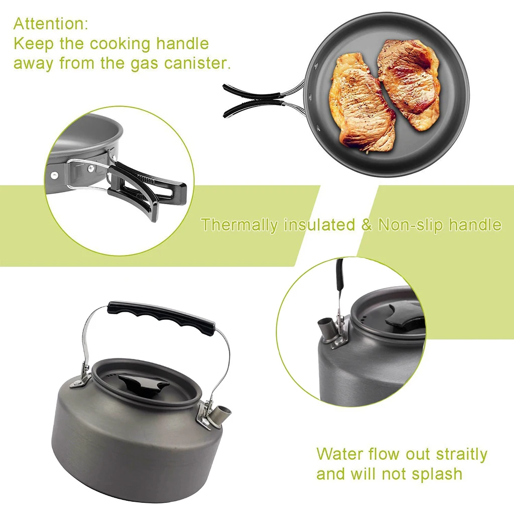 1 Set Outdoor Pots Pans Camping Set 2