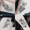 30Pcs Black and White Flower Tattoo Stickers Butterfly Rose Cartoon Small Fresh Temporary Tattoo Stickers Waterproof Cover Scar. 3