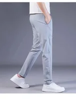 Pantalon d'été en soie glacée pour hommes, coupe droite, grande taille, multifonctionnel, confortable, léger, séchage rapide, pantalon de sport 3