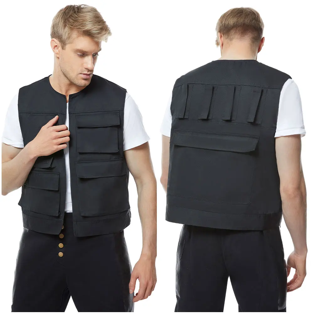 Chaleco de disfraz de Han para cosplay, botas, trajes de película de fantasía, batalla espacial, juego de rol masculino, cinturón, accesorio de ropa para fiesta de Halloween para hombre