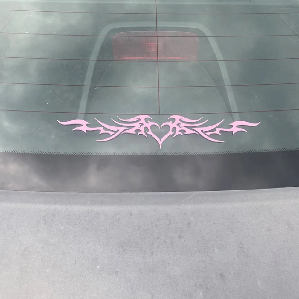 Fire Heart Wings Vinyl Car Decor Stickers - Stylish Auto Bumper and Window Decals