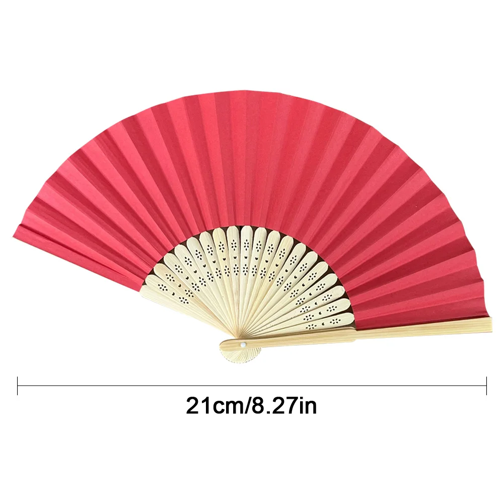 Hand Fan Pocket Folding Fan Solid Color Bamboo Paper Wedding DIY Guest Gift for Wedding Birthday Summer Party