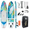 Inflatable Stand Up Paddle Board for outdoor water sports PVC material blue ultra-stable wide design with anti-slip EVA deck an