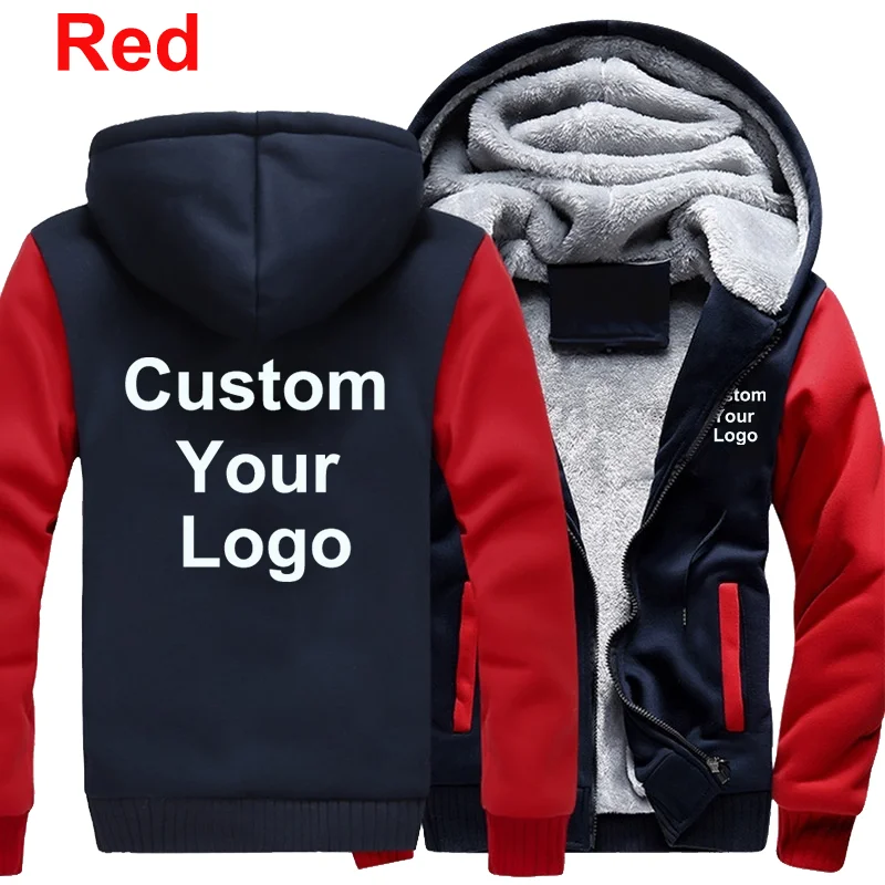 Men Fashion Hoodies Custom Your Logo Jackets Men Winter Zipper Hoodies Outdoor Casual Thicken Warm Jacket Coats 4
