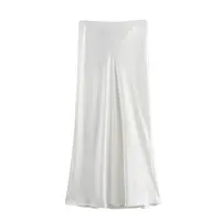 2024 New Women's European And American Style Fashion Silk Satin Texture High Waist Skirt Street Style Elegant Mid-length Skirt - Image 4