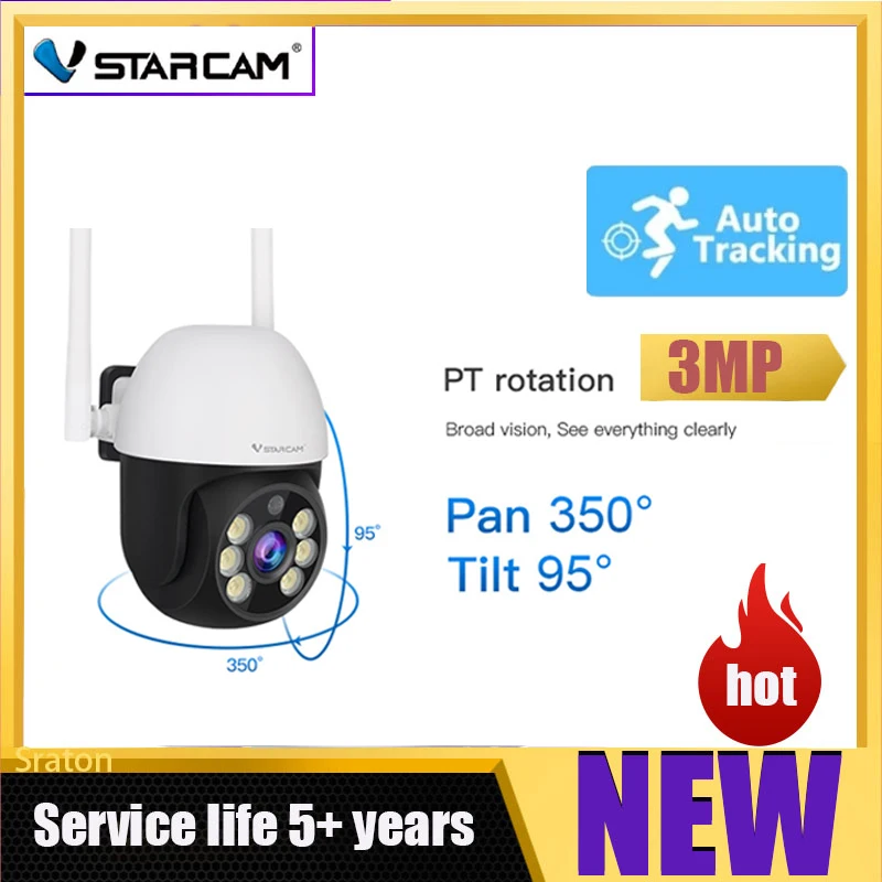 

IP-камера Vstarcam CS661, HD, 3 Мп, Wi-Fi, 0,8 дюйма, 1296P, водонепроницаемая, IP66