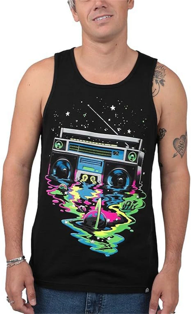 

Майка мужская быстросохнущая с круглым вырезом, жилет без рукавов, искусственная кожа, 3D-рисунок граффити, черный цвет, 6XL, спортивные майки