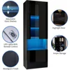 Fireplace Entertainment Center Set, Includes 70" Fireplace TV Stand & 2 LED Highgloss Bookcases, Modern Storage Cabinets 4