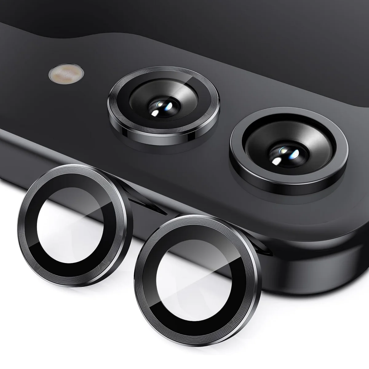 Premium Metal Camera Lens Protector with 9H Tempered Glass - Anti-Scratch Shield