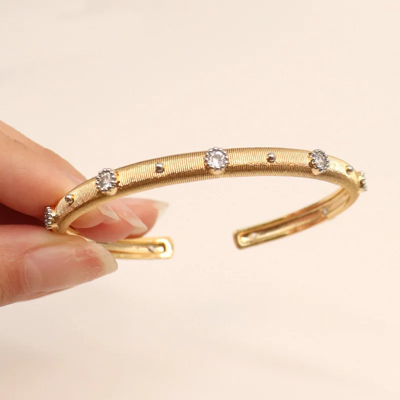 Famous Italian Craft 925 Sterling Silver Gems Emerald Ruby Sapphire Cuff Wristband Bangle Gold Luxury Italian Designer Jewelry