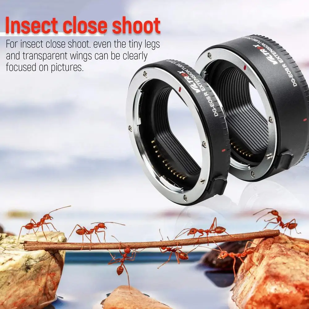 VILTROX DG-EOS R Metal Mount Auto Focus Macro Extension Tube Adapter Ring(12mm+2