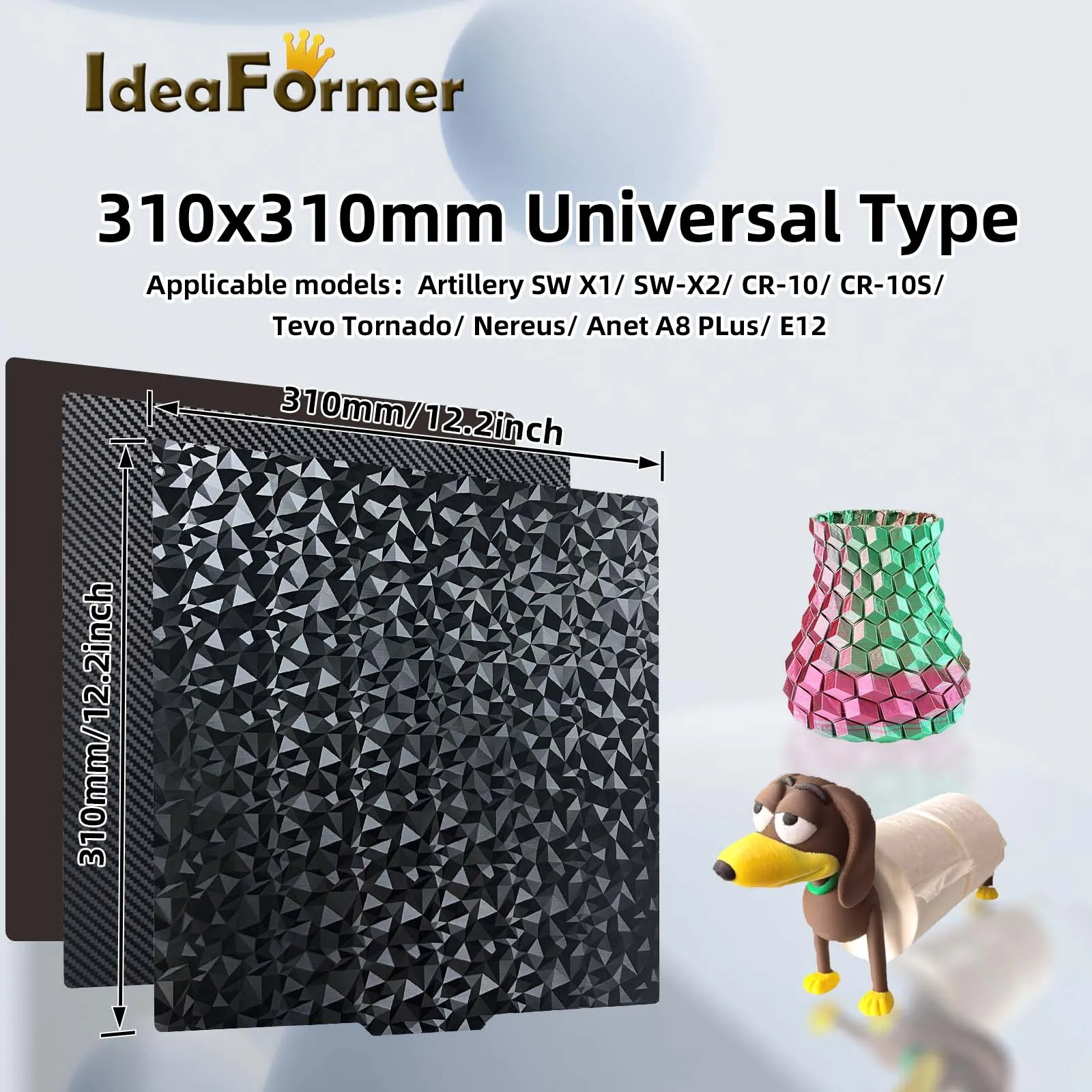 

PEO Carton PET Magnetic Build Plate 310x310 For Spring Steel sheet CR-10 E12 Nereus Heat Bed SW X1/X2 Diamond Peo For 3D Printer