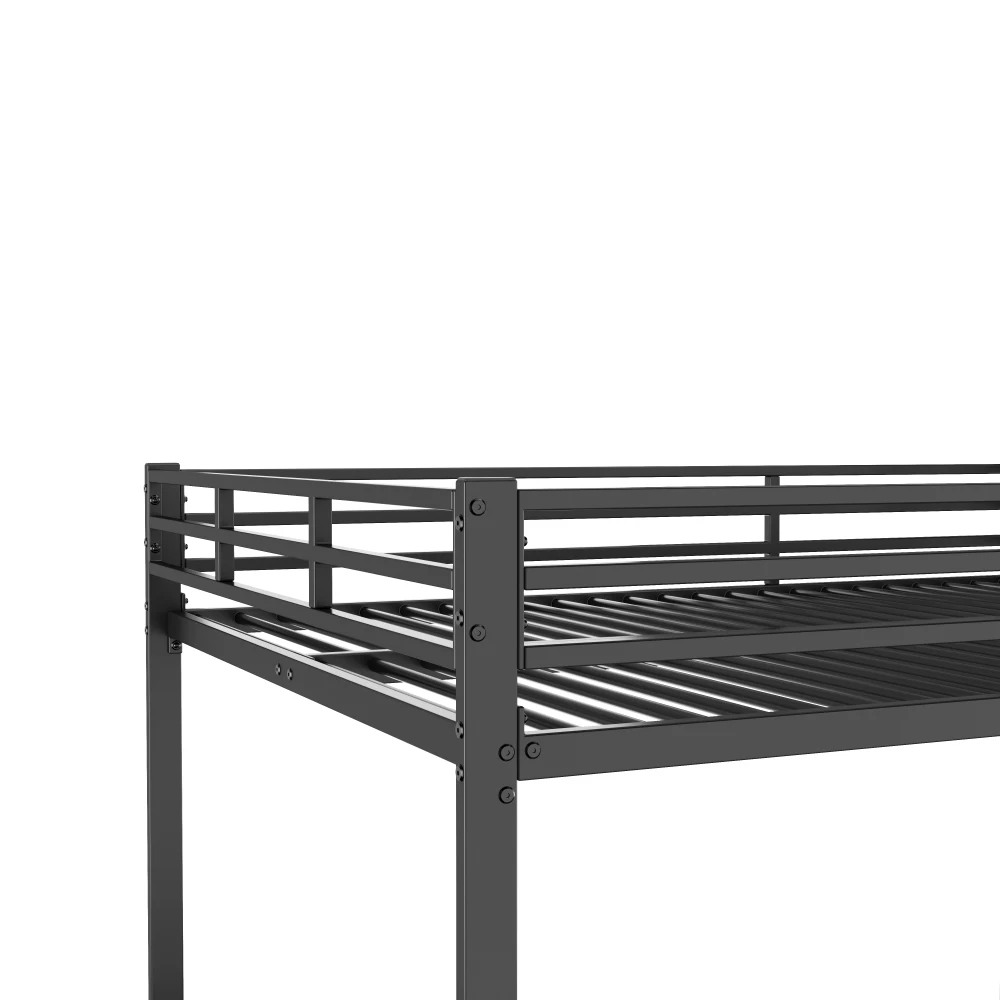 Klassische Etagenbetten aus Eisen für Kinder, 140 x 200 cm/ 90 x 200 cm – robuste Kinderbetten aus Metall, platzsparendes Design mit Sicherheitsstange – Detail 10