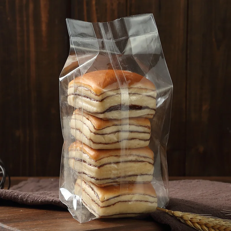 

200pcs Cookie Candy Bags Bread Chocolate Biscuit Side Unfold DIY Baking Cake Package Gift Packing Seal Flat Open Bag