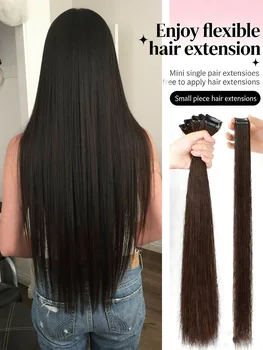 5 pezzi di extension per capelli con clip da 60 cm, capelli umani per aggiungere volume, sintetici