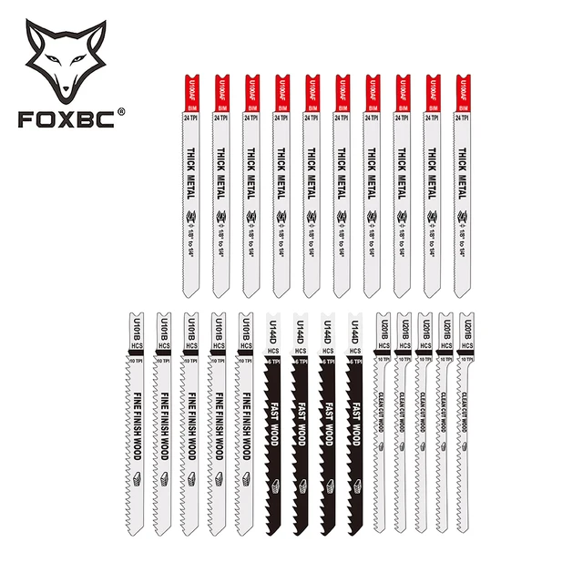 Upgrade your DIY projects with the FOXBC U Shank Jigsaw Blades Set for wood and metal cutting.