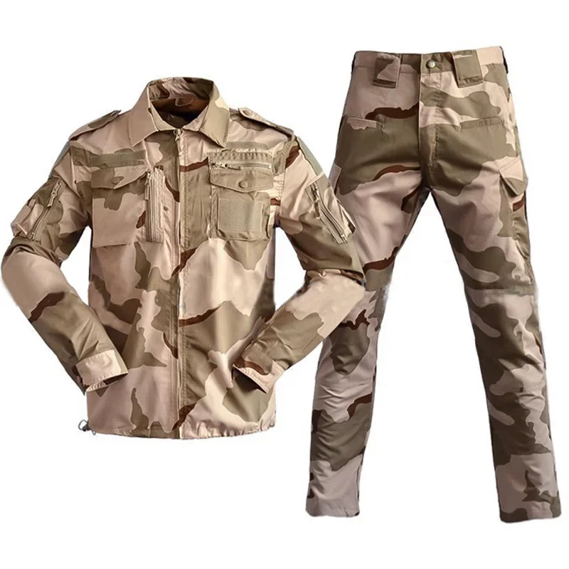 Tactical Shirt Pants BDU Set Camo Outdoor Sports Training Hiking Hunting Clothes Airsoft Sniper Combat Uniform Ghillie Suit