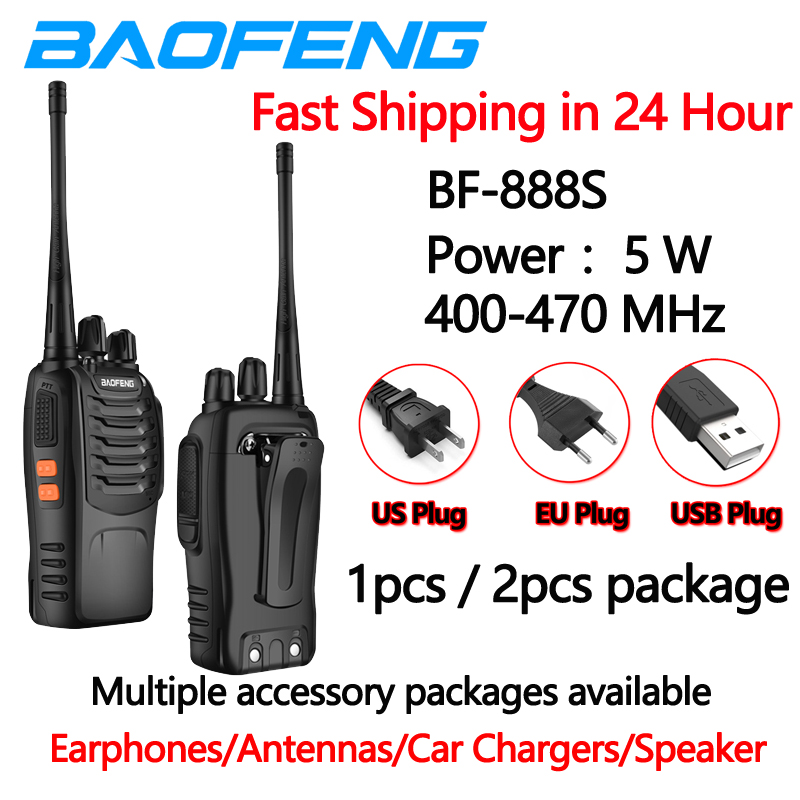 Walkie Talkie Transceiver Baofeng BF-888S Portable Radio Station BF888s BF 888S Amateur Two-Way Receiver Transmitter