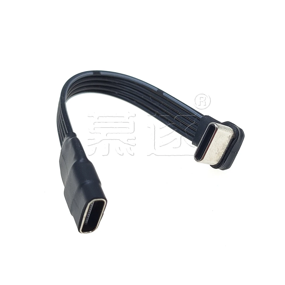 5CM 10CM 20CM 30CM 50CM 100CM USB 2.0 Type C to Type C Extension Cable 90° Adapter FPC FPV Band Flat USB C Cable 3A 5CM-100CM