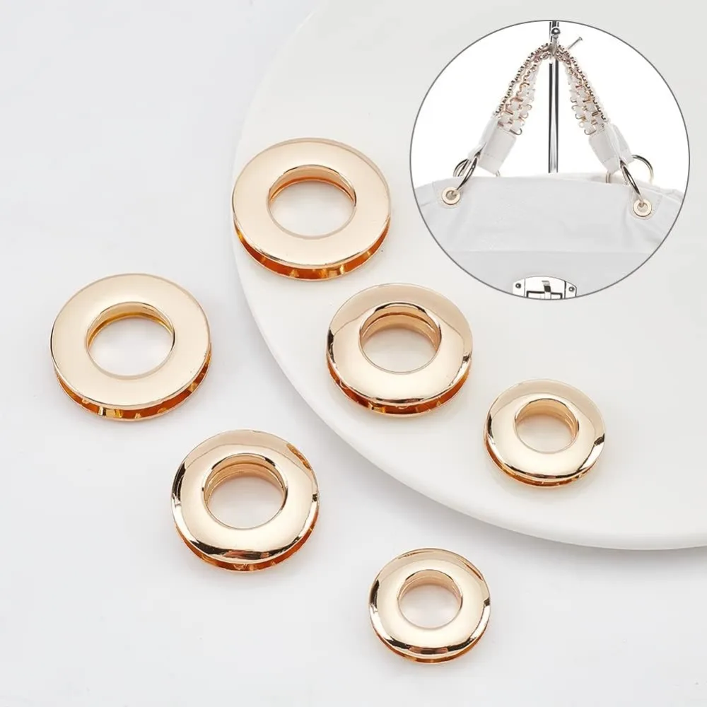 Alloy Eyelets Grommets 18pcs 10.5/13.8/16mm Round Grommet Snap Hole O-Ring Bag Loop Connector