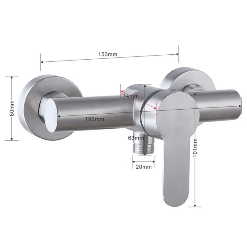 Stainless Steel Bathroom Shower Faucet Bathtub Faucet Wall Mounted Hot and Cold Water Mixer Valve Nozzle Tap For Bathroom 6