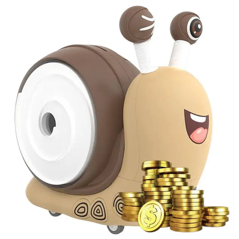 

Animal Money Bank Light Snail Music Coin Bank Cute Cartoon Children Money Saving Jar Coin Banks For Kids Adults Dollar Bill Bank