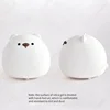 Creative LED Silicone Animal Bear Touch Night Light USB Charging Port for Children/Girls Bedroom Bedside Warm Desk Lamp 2