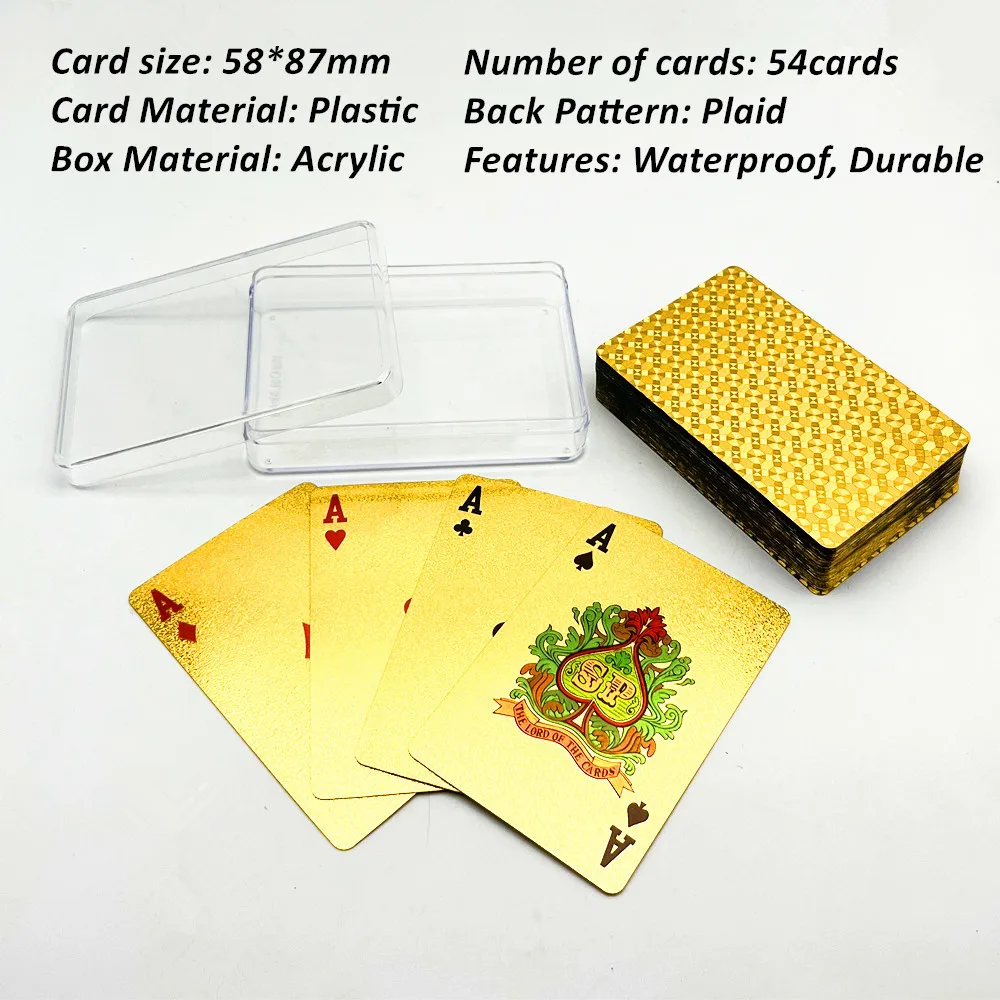 Plastic Poker Cards 1 Deck Playing Cards Poker Set Card Storage Box Transparent Acrylic Box