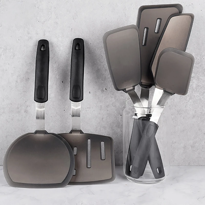 1pc Flexible Silicone Turner Spatula Heat-Resistant Non-Stick Kitchen Utensils Flippers for Cooking and Baking-BPA Free kitchen utensils set