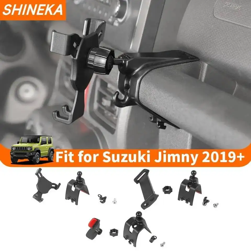 SHINEKA 자동차 전화 홀더 지원 마운트 브래킷 스탠드 Suzuki Jimny 2019 2020 2021 2022 2023 2024 Up 인테리어 액세서리