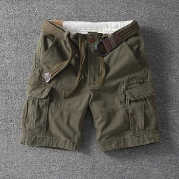 2025 New men's outdoor fashion leisure sports multi-pocket cargo shorts fans color cotton goods beach summer spring shorts 1