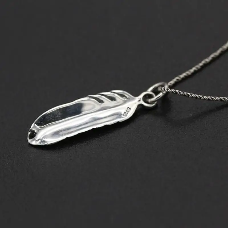 Pendant Necklace Silver Pendant Real 925 Sterling Silver Wing Pendant Retro Vintage Type Eagle Feather Pendants For Men And Women