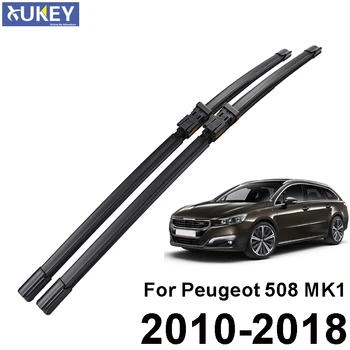 Xukey LHD Front Windshield Wiper Blades For Peugeot 508 Saloon SW Fit Push Button Arms 2010-2018 Car Rain Brushes 26"+26"