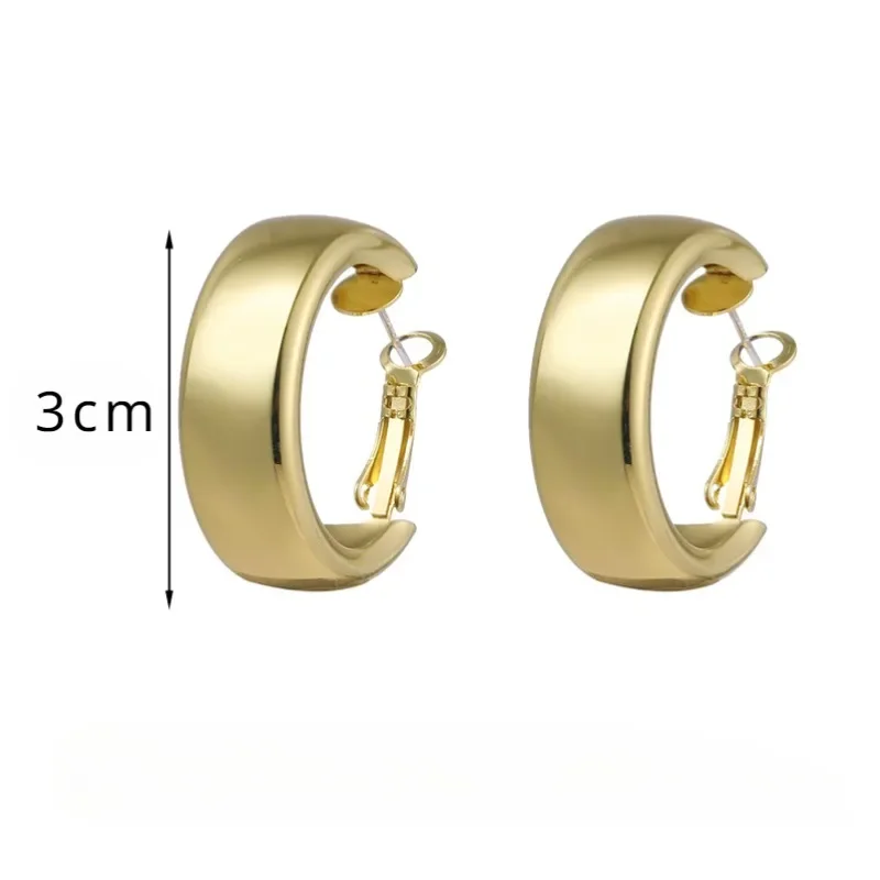 Hoop Earrings Golden Earrings Simple Stainless Steel Gold Color Hoop Earrings For Women