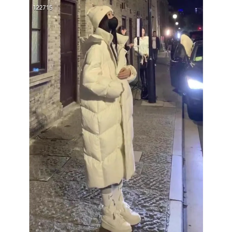

Cocoon Down Jacket Female Long Coat 2023 Autumn and Winter New Green White Duck Down Jacket Female Chaquetas Para Mujeres