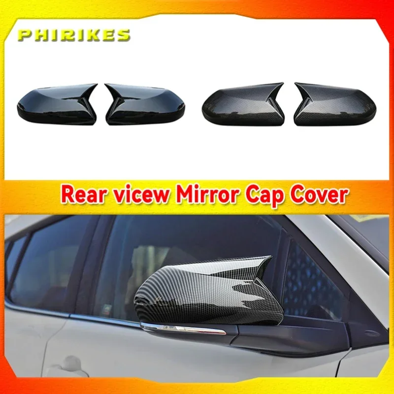 

ABS 2pcs Carbon Fiber Texture Style Wing Side Rearview Mirror Cover Trim Cap Fit for Toyota C-HR CHR 2018-2020 Car Accessories