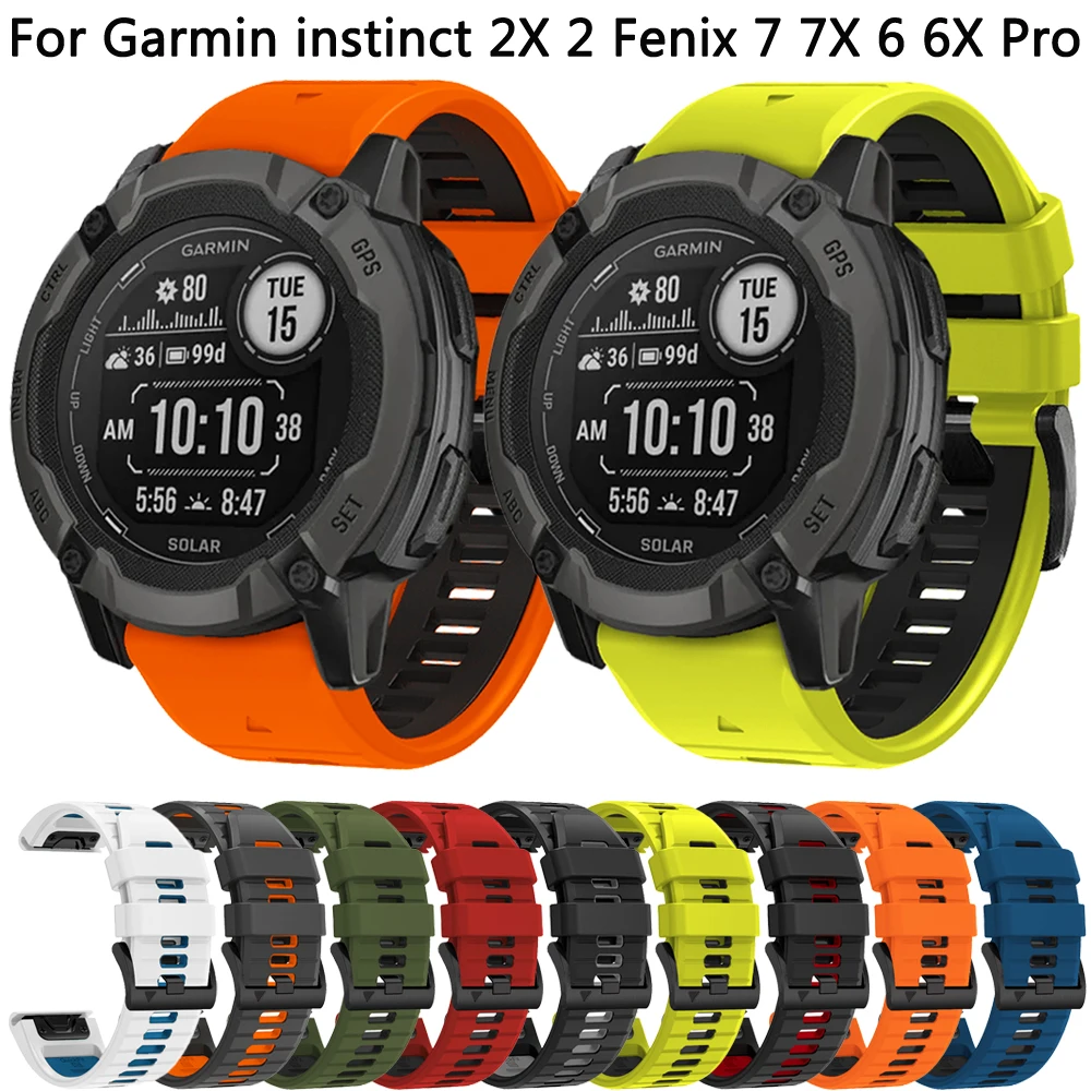 26mm 22mm QuickFit Band Strap For Garmin instinct 2X 2 Fenix 7X 7 6X 6